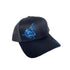 Redfish outline in blue on Black Snapback Hat - KnottyTails